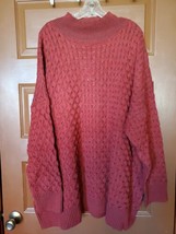 Knox Rose Sweater Womens 3X Rust Red Long Sleeve Mock Neck Chunky Knit - $14.85