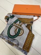 Hermes Shawl Grand Tralala 140 cm Cashmere silk scarf stole horse bridle Ex+ - £1,163.90 GBP