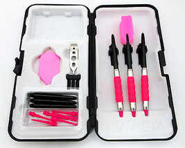 Neon Pink Slim Rubberized Sure Grip Soft Tip Dart Set + Case 16 gram - 2 - £19.12 GBP