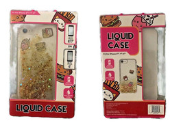 new LIQUID CASE for Apple iPhone 8 7 6 Clear w/h Gold Float Sparkle Burger cover - £7.04 GBP