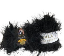 2 Eyelash Yarn Color Black 1 Lion Brand Fun Fur 153 1 Gala Fiber Black - $20.28