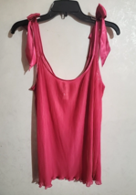 In Bloom by Jonquil Size L Satin Pajamas Cami Top In Blush Pink Sz XL Sheer - £17.01 GBP