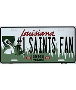 Louisiana State Background Novelty Metal License Plate Tag (#1 Saints Fan) - £11.94 GBP