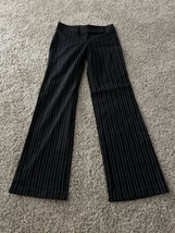 Ellemenno Dress Pants Size 3 Black Pin Striped Rayon Stretch Vintage Y2K - £9.22 GBP