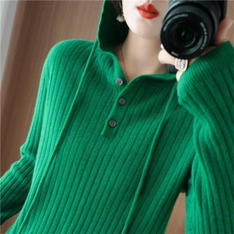 Spring Autumn Women&#39;s Solid Loose Casual  Hoodies Female Elegant Simple Pullover - £95.03 GBP