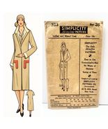 Antique 1920s Simplicity 323 Size 36 Flapper Style Coat Pattern Complete - $59.99