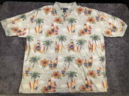 Vintage Big Dogs Polo Shirt Mens 4X Beer All Over Print AOP Hawaiian Palm Trees - £30.69 GBP