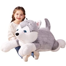 IKASA Giant Husky Stuffed Animal Plush Toy,Large Dog Puppy Cute Jumbo Soft Toys, - £46.20 GBP