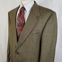 Bill Blass Black Label Sport Coat Jacket Houndstooth 44R Two Button Earth Tones - £25.51 GBP