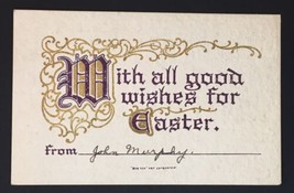 Antique Personalized Easter Greeting Card Bon Ton Art Co. Boston Early 1900s - £9.49 GBP