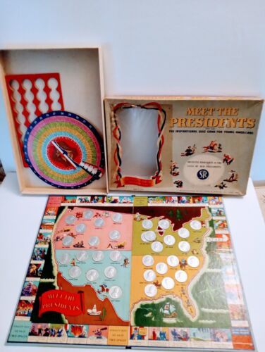 Primary image for 1953 Meet The Presidents Vintage Quiz Board Game By Selchow & Righter