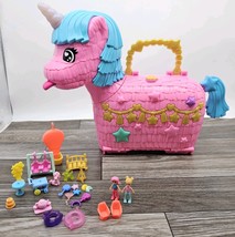 Polly Pocket Unicorn Partyland Playset 24pc with 2 Micro Dolls - $260.37 MXN