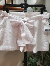 Lauren James Women&#39;s White Polyester Pull On Mid Rise Casual Bow Shorts ... - $35.00