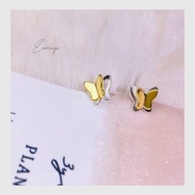 Silver butterfly earrings 925 sterling silver ear studs earrings mini cute gift - £6.23 GBP