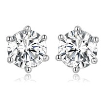 WOSTU Hot Fashion 100% 925 Silver Lucky Forever Circular Stud Earrings For Women - £14.73 GBP