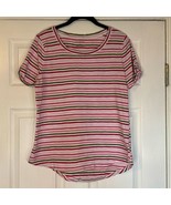 Talbots Button Cuffed Striped Tee Women’s Size Medium - $189.44 MXN