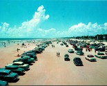 Vtg Postcard 1940s Chrome - Daytona Beach Florida FL Cars on Beach - UNP  - £5.39 GBP