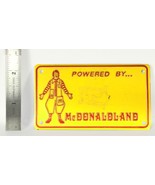 Vintage Ronald McDonald 4&quot; Metal Bicycle License Plate Sign (Circa 1970&#39;s) - $13.98