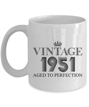 Vintage 1951 Floral Coffee Mug 11oz Gift For Women, Men 71 Years Old Perfection  - £13.41 GBP