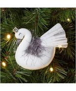 NWT WONDERSHOP 2023 Glittering WHITE SWAN with Silver Crown Xmas Tree Or... - $9.00