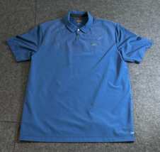 Greg Norman Tasso Elba Golf Polo Shirt Blue Striped Snap Buttons Men&#39;s S... - $19.74