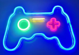 Game Controller Shaped Neon Lights Hanging Wall Sign - $21.23