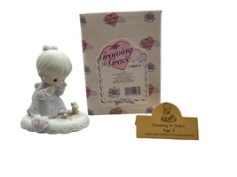 Precious Moments by Enesco Blonde Girl Watching Flowers Age 3 Figurine 136220 - £13.18 GBP