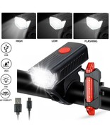 2 Sets Usb Rechargeable Led Bicycle Headlight Bike Front Rear Lamp Cycli... - £13.36 GBP