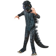 NEW Godzilla Halloween Costume Rubies Boys Medium 8 Jumpsuit Stuffable Tail Mask - £39.52 GBP