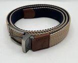 Tommy Bahama Stretch Belt-Leather Trim-Silver Buckle-Sz L/XL (38-42) Brn... - $12.99