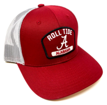 University Of Alabama Crimson Roll Tide Logo Red Grey Mesh Trucker Snapback Hat - £19.39 GBP