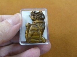 (ann-cat-5) brown tiger&#39;s eye Cat gemstone carving PENDANT necklace Feti... - $12.19