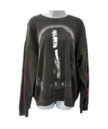 H.E.R. HER Charcoal Gray Pink Star Rhinestone Crew Neck Oversize Sweatsh... - $42.89 CAD