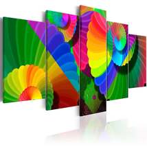 Tiptophomedecor Abstract Canvas Wall Art - Twisted Colours - Stretched &amp; Framed  - £73.06 GBP+