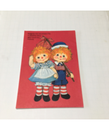 Vintage Raggedy Ann and Andy valentine card with punch out pictures Hall... - $27.08 CAD