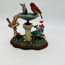 The Danbury Mint Springtime Beauties Bob Guge Bird and Bath Figurine 7in - £101.14 GBP