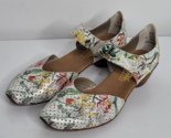 Reiker Womens Mirjam Mary Jane Heels Size 38 / 7-7.5 White Floral Artsy ... - $34.99