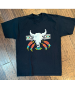 Vintage Native Buffalo Skull Screen Stars Best Mens Graphic T-Shirt Blac... - $29.69