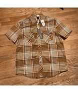 NWT Vintage PJ Mark Shirt Mens Sz XL Tan Check Plaid Button Up Short Sle... - $257.03 MXN