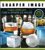 Sharper Image Ice Molds Cube and Sphere 2-Piece Ice Cube Mold Combo Pack  - £15.18 GBP