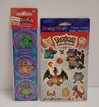 Vtg Pokemon SandyLion Foil Glitter Stickers &amp; AG DesignWare Stickers 199... - $21.77