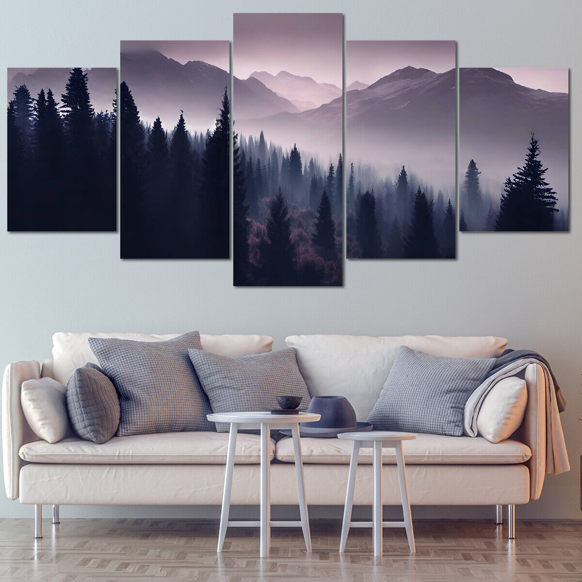 Primary image for 5 Pieces Canvas Wall Art Poster Print Modern Mountain Forest Painting Home Decor