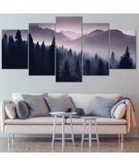 5 Pieces Canvas Wall Art Poster Print Modern Mountain Forest Painting Ho... - £27.09 GBP+