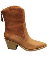 Wonderly Block Heel Boots Women&#39;s 9.5M Brown Suede Leather Zip-Up Pointe... - $517.61 MXN