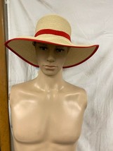 Panama Jack Women&#39;s Paper Braid Sun Hat w/BACK Detail Red One Size Brand New - £22.11 GBP