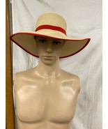 PANAMA JACK WOMEN&#39;S PAPER BRAID SUN HAT w/BACK DETAIL RED ONE SIZE BRAND... - $27.99