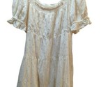 Old Navy Cotton Rayon Dress XL new cream embroidered flowers lined babydoll - $19.79