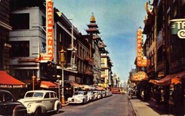 Chinatown Street Scene 1950s Cars San Francisco California postcard - £5.13 GBP