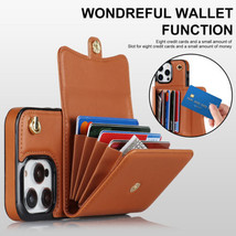 Leather Wallet Flip Silicon back Case for iPhone 14 12  13 pro max XR  8 7 Case - £45.69 GBP