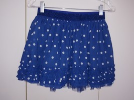 Children&#39;s Place Girl&#39;s Cute Blue Polka Dot Gathered Skirt W/NET-XL(14)-NWT - £9.02 GBP